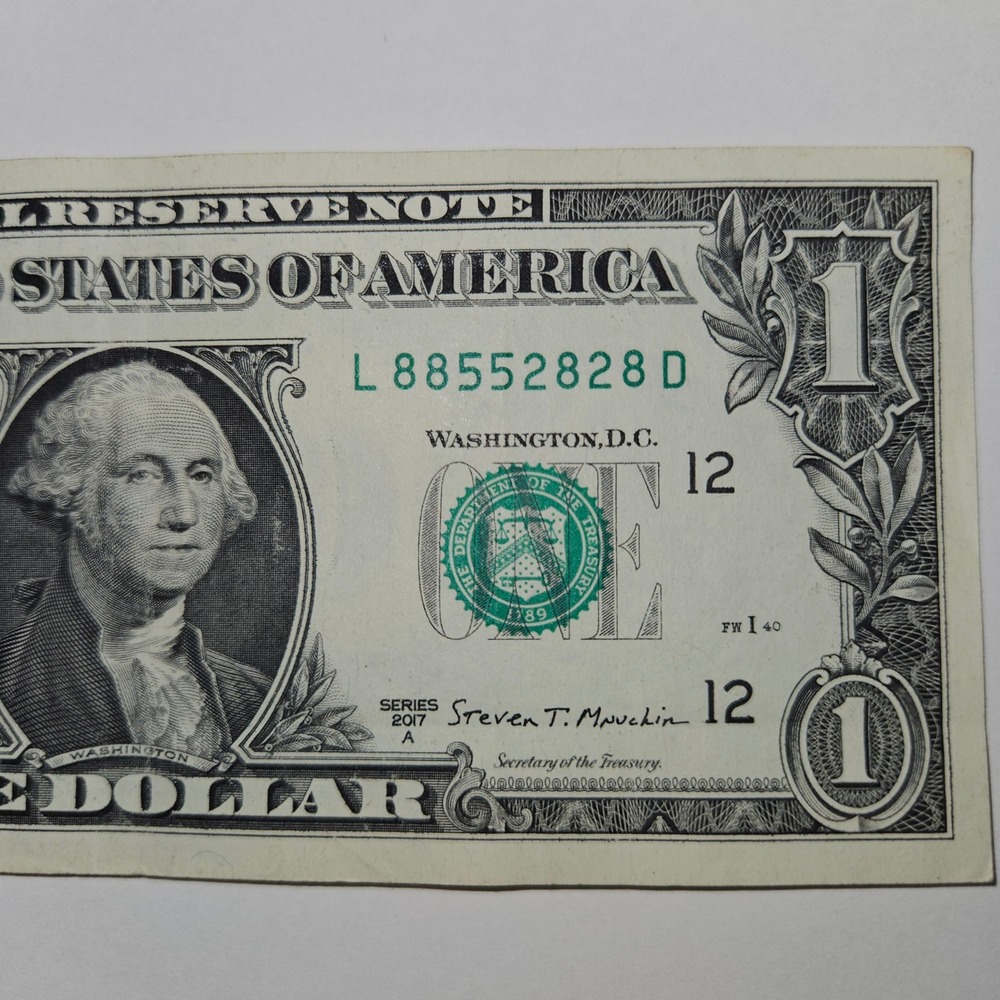 2017A One Dollar Bill Trinary Note San Francisco L88552828D‎ Fancy SN (B213)